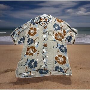 Hawaiian Shirt By Mango Moon Men’s Large Aloha NWT Floral Hibiscus Vacation